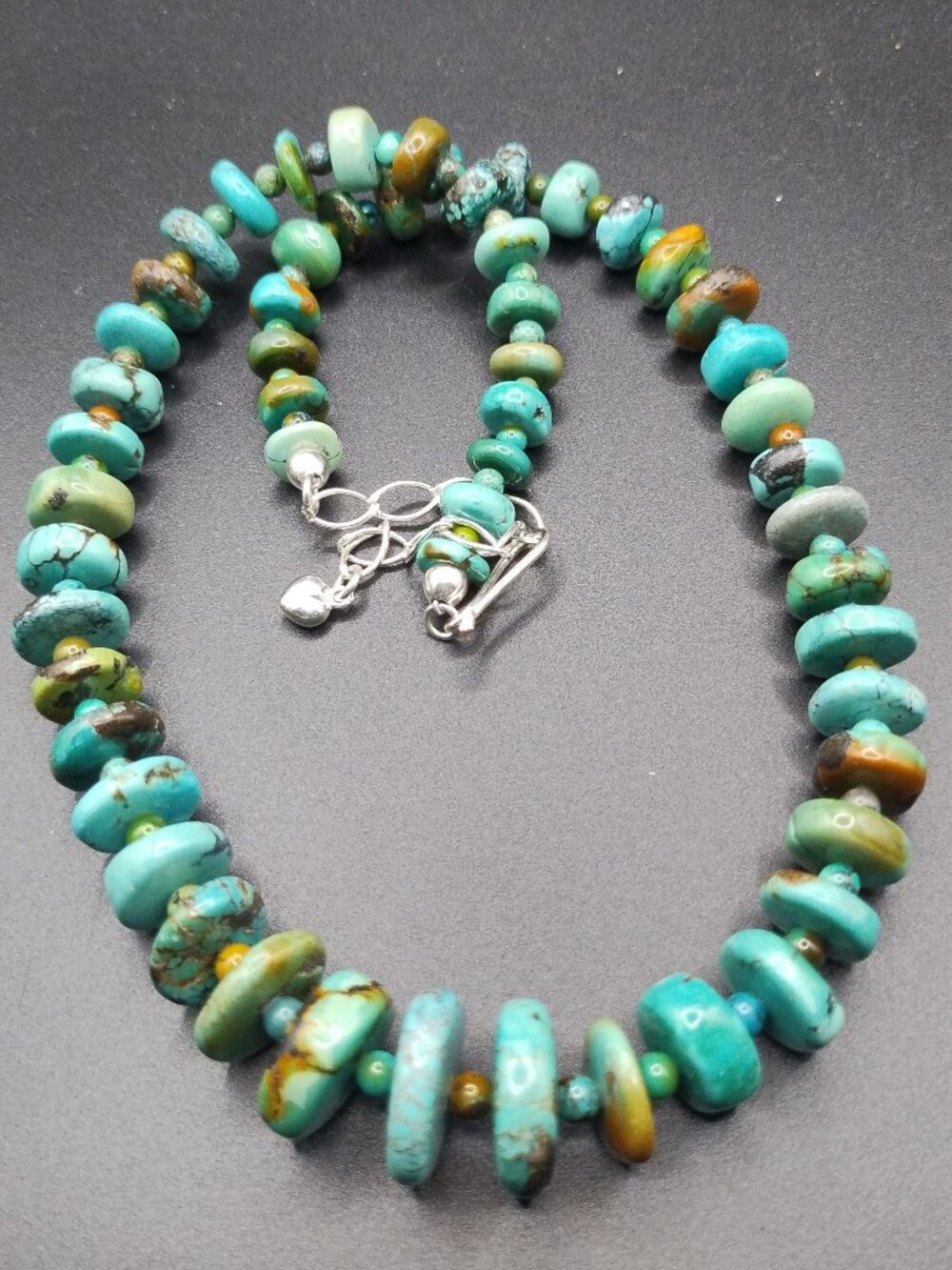 Jay King DTR Blue Turquoise disc necklace 925 Sterling Silver NIB - Picture 2 of 10